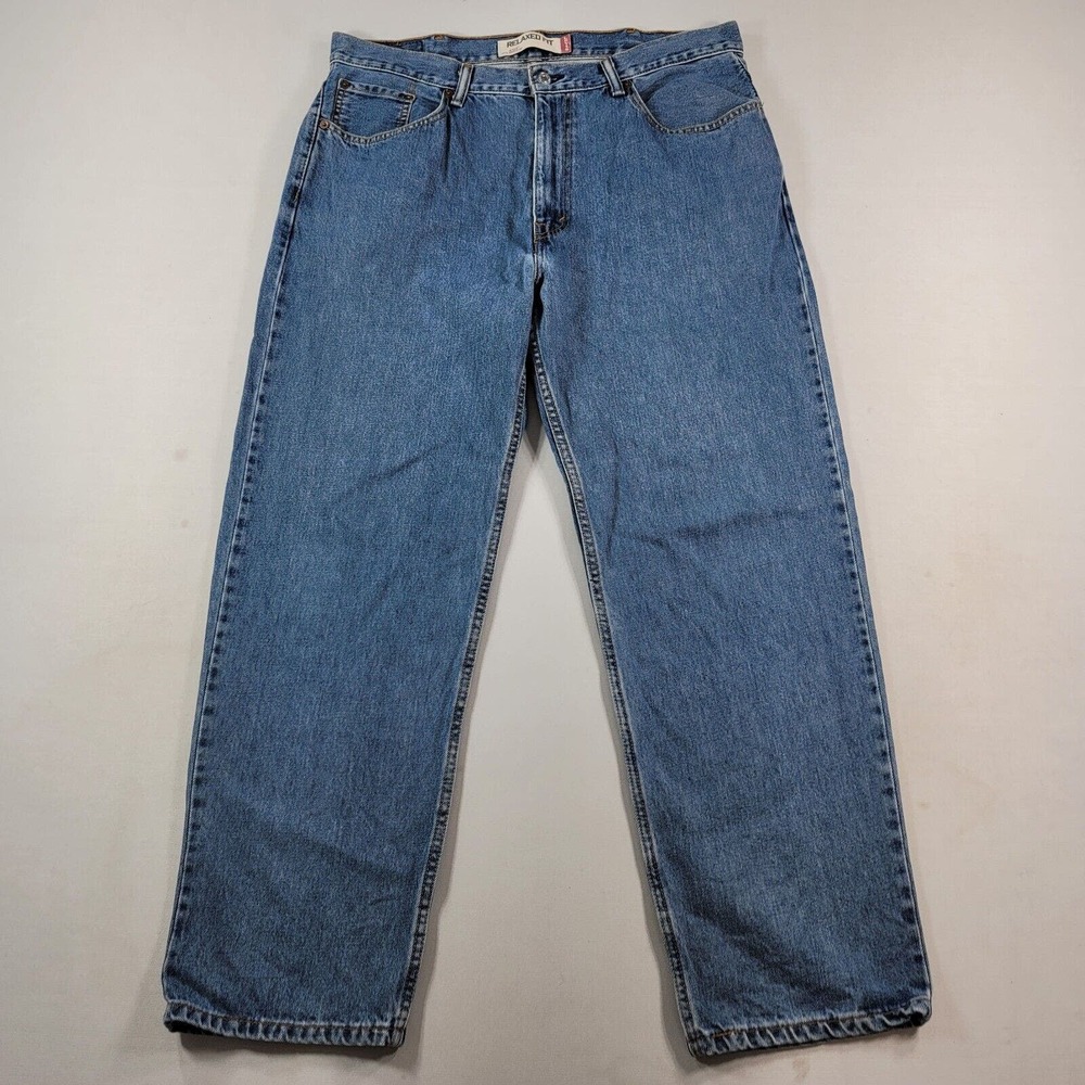 Levis 505 Jeans Mens 36x29 Blue Light Wash American Denim Straight Work - Picture 2 of 12
